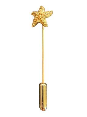 Vintage Gold-Tone Starfish Lapel Stick Pin Brooch By Sarah Coventry